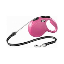 New Classic Otomatik İp Köpek Gezdirme Tasması Medium 8 Mt Pembe Çok Renkli