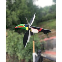 Toucan El Yapımı Ahşap Rüzgar Gülü Dış Mekan Dekoru