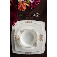 Karaca  Fine Bone New Lotus 60 Parça 12 Kişilik Kare Yemek Takımı