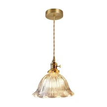 Retro Geometrik Yuvalı Cam Kolye Hafif Bakır Avize, Mutfak Adası Yemek Odası İçin Sanatsal Damla Tavan Aydınlatma Armatürü Loft Bakır