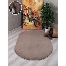 My Evilla Modern Dekoratif Kaymaz Taban Rabbit Oval Halı Yolluk 001