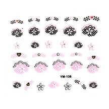 Limmy Tırnak Süsleme Sticker Nail Art Ym-136 - 6x5 Cm - Yıldız Kalp Çiçek