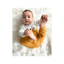 Veramoni Pamuk Kumaş Gözlü Detaylı Aylık Bebek Alt Üst Takım sarı