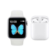 Watch 6 Series Akıllı Saat + Beyaz I12 Bluetooth Kulaklık