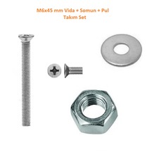 M6x45 Mm Vida+somun+pul Matkap Uçlu Yhb Vida Set 20 Adet