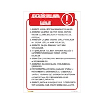 Jeneratör Kullanma Talimatı Tlm 047 50x60 Cm Dekota 3 Mm