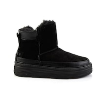Siyah Hakiki Deri Kadın Bot & Bootie K02748100502 Siyah