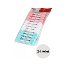24 Adet İz Yapmaz Renkli Çamaşır Mandal 5 Diğer