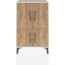 Arges Komodin 2 Raflı 4 Kapaklı 60x30x96 Aytaşı-çam Aytaşı