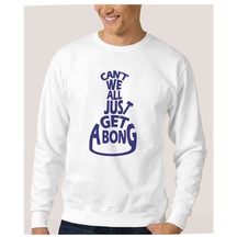 Get A B Baskılı Beyaz Erkek Örme Sweatshirt