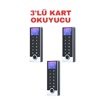 Sr-213 Lcd Em-w Parmak İzi Kart Şifre Okuyucu Lcd Ekranlı Ip68 Metal Kasa 125 Khz 3 Adet