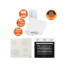 Afm Tech Ve Ferre Gewa Sessiz Elektrikli Vitro Beyaz D064-SA + V6-05 + FM7301 Ankastre Set