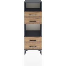 Arges Dolap 2 Raflı 4 Çekmeceli 44x30x134 Antrasit-çam Antrasit