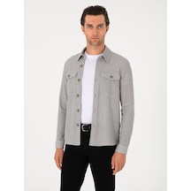 Cacharel Gri Regular Fit Ceket Gömlek