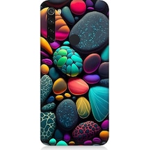 Xiaomi Redmi Note 8 Uyumlu Artx Kırmızı Doğa Taşlar Desenli Silikon Kılıf