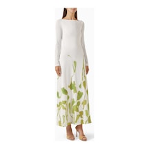 Acler Wingmore Maxi Elbise - Triko Jersey - %94 Polyester, %6 Elastan Beyaz