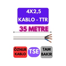 Öznur 4x2,5 Ttr Kablo Metre Seçenekli Beyaz - 35 Metre