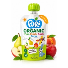 Organic %100 Organik Meyve Püresi Armut - Şeftali Elma 100 G İlave Şekersiz