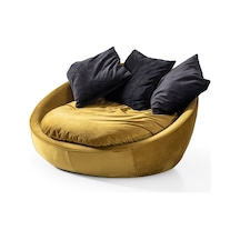 Miss Worble Fotelja Berjer Tekli Döner Koltuk Sarı