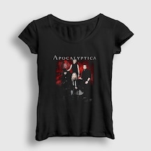 Presmono Kadın Band Apocalyptica T-shirt Siyah