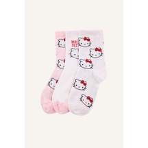 Defacto Hello Kitty 3lü Pamuklu Uzun Karma Çorap Kız Çocuk H2338a8nskr1 Çok Renkli-kr1