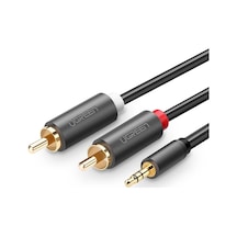 3.5mm Aux Rca Ses Kablosu, 1 Metre, Antrasit Belirtilmemiş