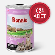Bonnie Tavuklu Sos İçinde Et Parçacıklı Yavru Kedi Konservesi 400g x 24 Adet