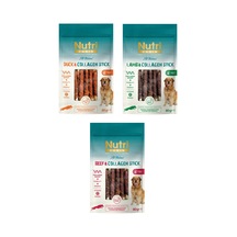Nutri Canin 3 Çeşit Karma Sargılı Kolajen Çubuk Tahılsız Köpek Et Ödülü 80 G X 3 Adet