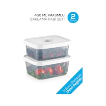 Vienev Vacuumfresh 2li 450 ML VakuMLu Gıda Saklama Kabı Seti Beyaz