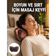 Isıtma Özellikli Derin Yoğurma Masaj Yastığı Priz & Çakmak Girişli Yeni Nesil - Lisinya Kahverengi