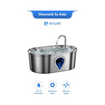 Els Pet Kedi Köpek Su Pınarı Çelik 3.5l Els-wf170 Sessiz Ve Hijyenik Otomatik Su Kabı