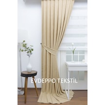 Taç Soft Krem Fon Perde Krem