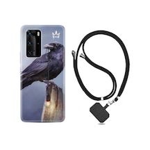 Huawei P40 Pro Kılıf Boyun Askılı King Crow 1670 Siyah