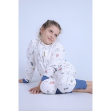 For My Baby 1 Tog Çocuk Uyku Tulumu Unisex Uzun Kollu Uyku Tulumu Ekru - Lacivert