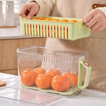 Zvnm Buzdolabı Saklama Kabı - Süzgeçli Organizer - Vakum Mühürlü Kapak Zcv12 Renkli