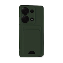Xiaomi Redmi Note 13 Pro 4g Kılıf Kelvin Kartvizitli Silikon - Koyu Yeşil 0.2M-Çok Renkli