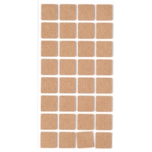 32 Li Kare Mobilya Keçesi 2.5x2.5 Cm Yapışkanlı Sandalye Masa Koltuk Ayağı Parke Koruyucu Kahverengi