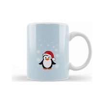 Christmas Penguin Cute Santa Hat Kupa Bardak Porselen Karışık