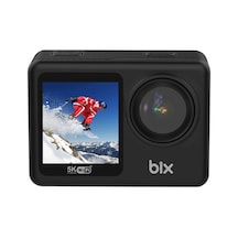 Bix Nexa 1 Wi-fi 5k 30fps Aksiyon Kamerası 50 Mp Çift Ekran Geniş Açılı Ve Eıs Özellikli 30m Su Geçirmez Bisiklet Motosiklet Vlog Kamerası Siyah