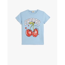 Koton Mavi Kız Çocuk T-shirt 5skg10245ak Mavi