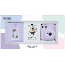 Fujifilm Instax Mini 12 Fotoğraf Makinesi + 10'lu Film + Pvc Albüm Bundle Box Lila