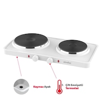 Simfer HP2500W Hot Plate İki Gözlü Elektrikli Ocak Beyaz