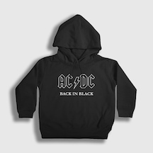 Presmono Unisex Çocuk Back In Black Cover Ac/dc Kapüşonlu Sweatshirt Siyah