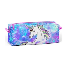 Coral High Tek Gözlü Mavi Unicorn Desenli Kalem Çantası - Kız