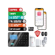Ard-575 Siyah Gprs/gsm/wifi 4g Dokunmatik Kablolu Kablosuz Ev Ve İşyeri Alarm Paneli