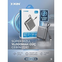 Samsung Galaxy S25+ Uyumlu 10000 Mah 35w Hızlı Şarj Powerbank Siyah
