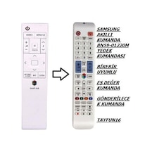 Samsung Uyumlu Akıllı Kumanda Bn59-01220M Beyaz Yedek Kumanda