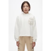 Kız Kapuşonlu Sweatshirt 24knk37808 Ekru