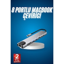 8 Port Çoklayıcı Macbook Ile Uyumlu Çoğaltıcı Type-c Dönüştürücü Tf Sd Kart Mh-hs5106-9764