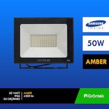 50 Watt Amber Rengi Işık Samsung Çipli Ip66 Led Projektör 50W Amber